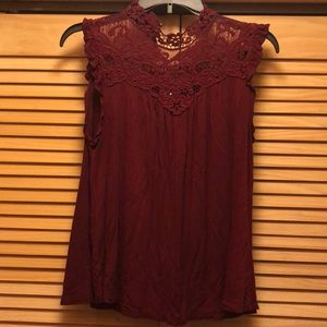 Maroon Lacey tank